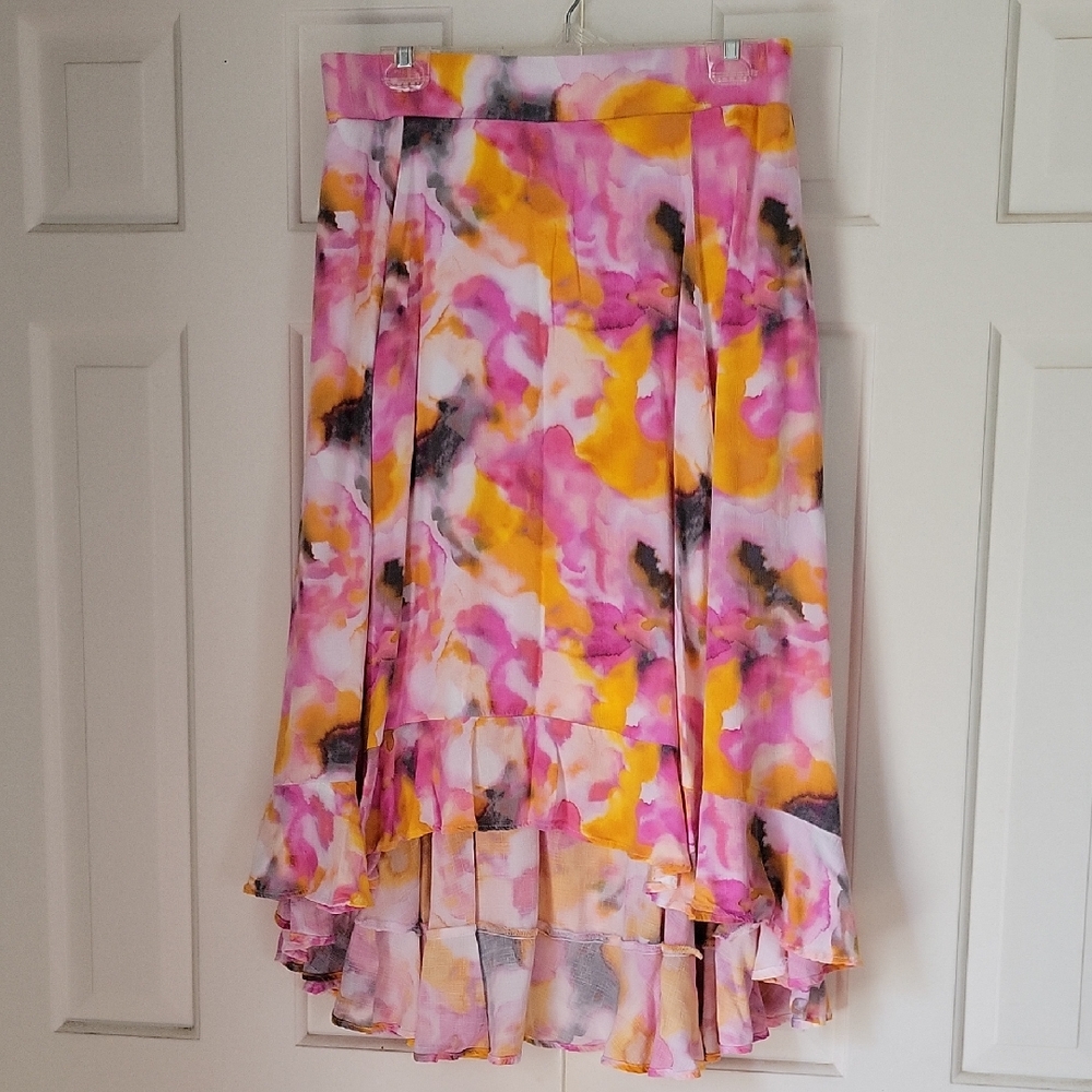 Torrid Watetcolor Hi-Low Maxi Skirt Sz 1 Sz 1x Gypsy Pirate Boho